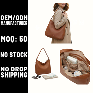 Sac à langer pour <span class=keywords><strong>femme</strong></span> en <span class=keywords><strong>cuir</strong></span> végétalien, personnalisé avec logo OEM, style Hobo, pour voyage - Product Image 1