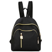 Mini sac à dos en nylon léger petit sac de jour pour les femmes noir étanche décontracté école Style petite fille sac