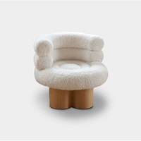 Chaise de loisirs design Sherpa en bois massif rétro moderne, canapé simple guimauve pour salon villa, application, fonction de refroidissement