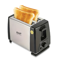 RAF R.262-X Pemanggang Roti Elektrik 650W Desain Dua Slot Timer 190 Detik Pemanggangan Cepat Panel Samping Stainless Steel untuk Sarapan