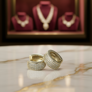 Orecchini in Oro Bianco con Diamanti Taglio Brillante Rotondo Colore G Naturali Unisex Lusso per Uso Quotidiano - Product Image 2