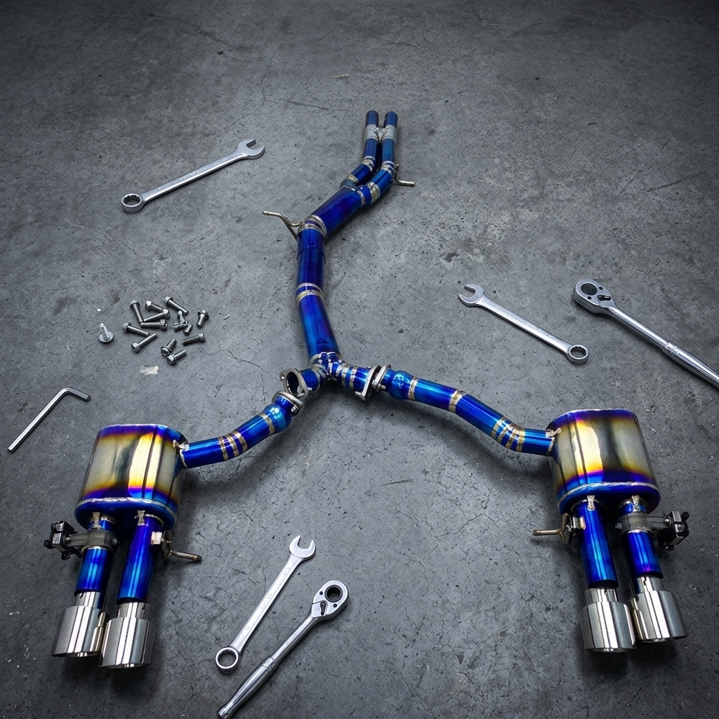 VantaFlow Upgraded Titanium Valvetronic Catback Exhaust System With Sliver Tips for Audi S4 S5 B9 B9.5 3.0T 2017-2025