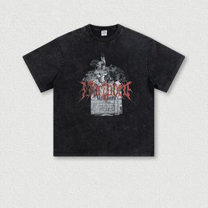 Camiseta Urbana de Algodón 100% Grueso con Logotipo Personalizado y Diseño Gráfico Vintage |   Ropa Retro Hip Hop de Talla Grande para Hombre y Mujer - Product Image 3