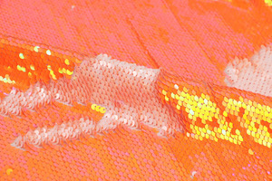 Tela de Lentejuelas Iridiscentes Naranja Reversibles de Alta Densidad de 5 mm de Nanyee Textile - Product Image 6