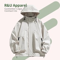 Blouson Bomber Décontracté Homme Personnalisé avec Logo Avant, Capuche et Fermeture Éclair, Coupe Ample, Poches, Idéal pour le Camping et la Randonnée