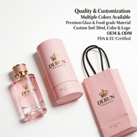 Flacon de parfum vide en verre de luxe avec boîte d'emballage, 30ml, 50ml, 100ml, avec bouchon à sertir, flacon d'échantillon transparent avec pulvérisateur