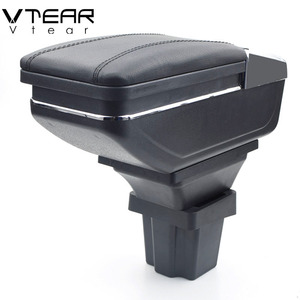 Vtear-Reposabrazos de cuero para Chevrolet <span class=keywords><strong>Onix</strong></span>, caja de almacenamiento central de cuero, hilo rojo, decoración interior de coche, ABS, pieza de accesorios para reposabrazos - Product Image 3