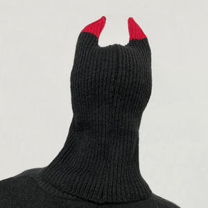 Halloween drôle bloc <span class=keywords><strong>de</strong></span> couleur tricoté chapeau chaud oreille Ski cagoule capuche masque complet avec <span class=keywords><strong>corne</strong></span> <span class=keywords><strong>de</strong></span> démon - Product Image 4