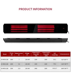 Chauffe-parapluie électrique <span class=keywords><strong>de</strong></span> Patio, pour l'extérieur, chauffage <span class=keywords><strong>de</strong></span> verre électrique infrarouge, pour Pergola ou Gazabo - Product Image 5