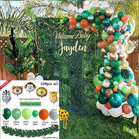 Kit d'arche de guirlande de ballons Safari Jungle, fournitures pour fête d'anniversaire d'enfants, ballons en latex dorés à motif cerf, décoration pour baby shower