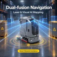 Robot de nettoyage autonome à navigation visuelle laser TN70, largeur de ramassage par aspiration de 810 mm, robot laveur de sols commercial pour usine et centre commercial