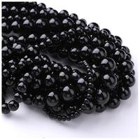 Perles de pierre tourmaline noire naturelle vintage accessoires semi-finis en vrac pour bracelets et colliers tache distinguée