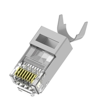 Pro'sKit CN-PT50C6AS CAT7 Abgeschirmter RJ45-Stecker Durchgangsdesign mit Zugentlastungskappe für Industrielle Ethernet-Kabelverlegung