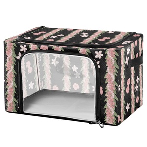 Collapsible Custom Print Hawaii Lei Floral Foldable Under-Bed Storage Baskets Organiser Storage <b>Boxes</b> for <b>Clothes</b> Toy - Product Image 1
