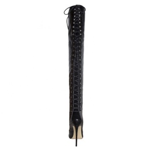 2023 Latest Design Sexy Patent <strong>Leather</strong> Black <strong>Thigh</strong> <strong>High</strong> Custom <strong>Boots</strong> - Product Image 3