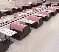 Bancs en cuir rose et noir modernes, assises dos à dos, pour restaurant, mobilier de table à manger, café, pâtisserie