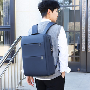 Sac à dos grande capacité pour ordinateur portable, sac d'affaires simple multifonction avec chargement USB, sac à dos personnalisable avec logo, cartable pour hommes - Product Image 3