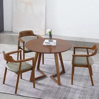 Ensemble Table et Chaises en Bois Massif Nordique, Style Japonais, Design Original Simple et Moderne pour Maison, Bureau, Salle à Manger, Négociation, Salon