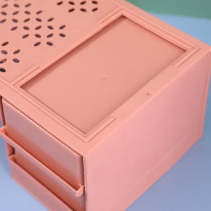 桌面整理器多功能塑料储物盒，带两个抽屉，用于化妆化妆品杂物文具办公用品 - Product Image 4
