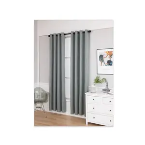 factory outlet solid color luxury blackout linen-like curtain plain drape for the living room insulated home decor