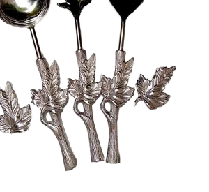 Juego de Servir Floral Ecológico Hecho a Mano Estilo Vintage en Oferta, Cuchara de Acero Inoxidable para Servir Ensaladas y Salsas, Ideal para Cocina o Regalo Empresarial - Product Image 3