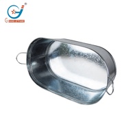 Bac à boissons ovale en métal galvanisé de 8,4 gallons, seau à glace pour bars, événements en plein air et fêtes de jardin