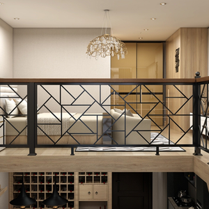 Hiện đại đơn giản <span class=keywords><strong>wrought</strong></span> sắt lan can với rắn hộ Lan Tôn sóng cho nội thất phòng khách biệt thự ngoài trời ban công cầu thang - Product Image 2