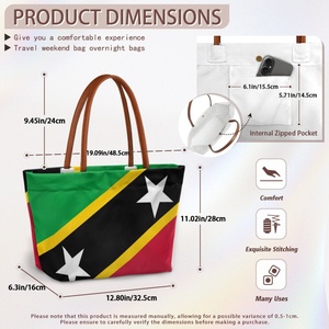 Borsa a Tracolla Casual da Donna in Poliestere, con Motivo Artistico Accattivante di Saint Kitts e Nevis per Uso Quotidiano - Product Image 6