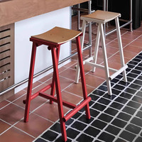 Chaise de bar haute en fer forgé, couleur moderne, design minimaliste, pour îlot de cuisine, chaise de table d'îlot en bois massif