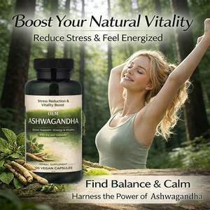 แคปซูลอัชวากันธา <span class=keywords><strong>450</strong></span> มก. แบรนด์ส่วนตัว 100% สมุนไพรธรรมชาติ ปราศจากส่วนผสมจากสัตว์ ช่วยลดความเครียดและปรับอารมณ์ให้สงบ - Product Image 1