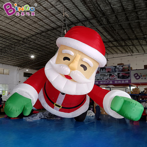 Nhà máy Bingo bán buôn đồ trang trí Giáng sinh ngoài trời bằng đèn LED bơm hơi, tường leo trèo trang trí hình ông già Noel cho tòa nhà - Product Image 2