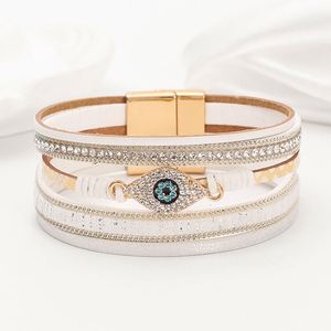 Punk Leather Bracelet Seamless Laser <b>Engraved</b> Logo Synthetic Opal Detail Holiday Gift for Women Balanced Weight Distribution - Product Image 1