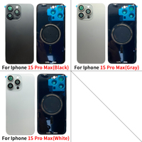Verre arrière avec anneau magnétique préinstallé pour iPhone 16 15 14 Plus Pro Max, coque arrière, châssis, cadre, plaque métallique