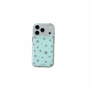 เคสโทรศัพท์แบบด้านสีพื้นสไตล์เกาหลี ลายดาวสีทองสองชั้น สำหรับ iPhone17Promax 16 15 14 ผู้หญิง - Product Image 5