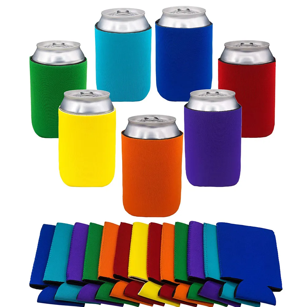 Özel Logo 12 OZ yeniden kullanılabilir neopren kutu içecek tutucusu promosyon ucuz bira kutu soğutucu tutamağı kollu Coozies