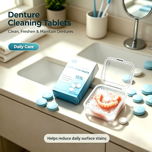 Tabletas de Limpieza para Prótesis Dentales para un Aliento Fresco, Eliminación de Sarro y Manchas, Fórmula de Limpieza Suave - Product Image 2