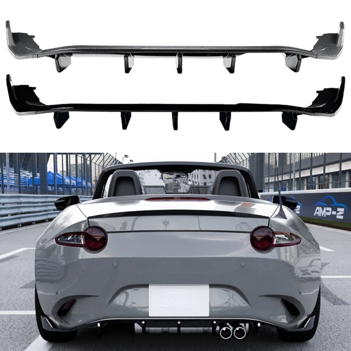 Voorbumper Splitter Aero Blades Glanzend Zwart – Mazda MX-5 Miata ND (2016