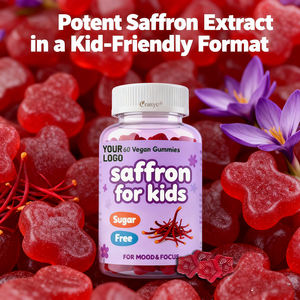 US EU ขายร้อน oem/odm gummies หญ้าฝรั่นสำหรับเด็กรองรับอารมณ์สงบและโฟกัสสารสกัดจากหญ้าฝรั่นพร้อมกาบาปราศจากน้ำตาลปราศจากกลูเตน - Product Image 3