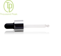 TP-20-410 20mm Dişli Pres Damlalık Kapağı, Cam Damlalık Şişesi için Parlak Gümüş Alüminyum Kapaklı, Butil Kauçuk Silikon NBR TPE