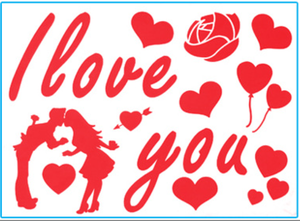 Adesivi per Palloncini 'I Love You' per Anniversario, San Valentino, Decorazioni Matrimoniali, Adesivi Dorati Trasferibili per Palloncini - Product Image 2