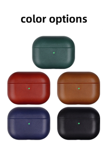Factory Price Protective Price Available Texture <strong>Crazy</strong> Horse Oil Wax Genuine Leather for Apple AirPods 1/2 1 2 3 4 AirPods Pro2 - Product Image 3