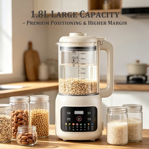 Venta al por mayor: Máquina para hacer leche vegetal con logo personalizado, 1.8L, 220V, para leche de avena, soja y almendras, sin lactosa, vegana, antiadherente, de uso doméstico. - Product Image 1