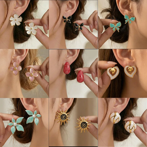 Boucles d'oreilles papillon tendance anti-chute pour femmes, en acier inoxydable 304, bijoux d'oreille légers, accessoires pour un usage quotidien - Product Image 5