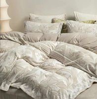 Ensemble de literie 4 pièces en flanelle douce et agréable pour la peau, soigneusement sélectionné, avec un design brodé luxueux et une housse de couette chaude