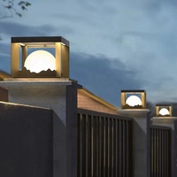 Lampe solaire LED à pilier IP65 pour extérieur, design paysager, mur avant, garde-corps, portail de jardin, construction métallique, garantie 5 ans