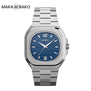 Reloj de Lujo para Hombre MAKA M <span class=keywords><strong>BAKO</strong></span> MK-543, Diseño Japonés, Caja Cuadrada, Acero Inoxidable, Luminoso - Product Image 5
