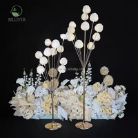 Luxe lumineux tulipe hall scène route Guide zone de réception Led Rose lustre de mariage support lampadaires anniversaire événement fête