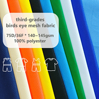 Tissu en maille œil-de-perdrix 100 % polyester de qualité supérieure, 140~145 g/m², 75D/36F, pour maillots de basketball et de football (vente en gros)