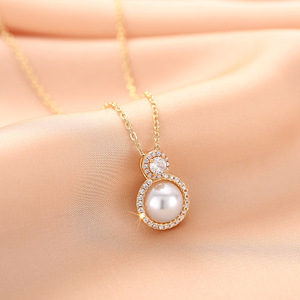 Collana con ciondolo rotondo per donna, gioielli semplici e alla moda, regalo per l'uso quotidiano - Product Image 3