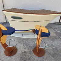 Comptoir de bar moderne en surface solide, design spécial en forme de bateau, taille personnalisée